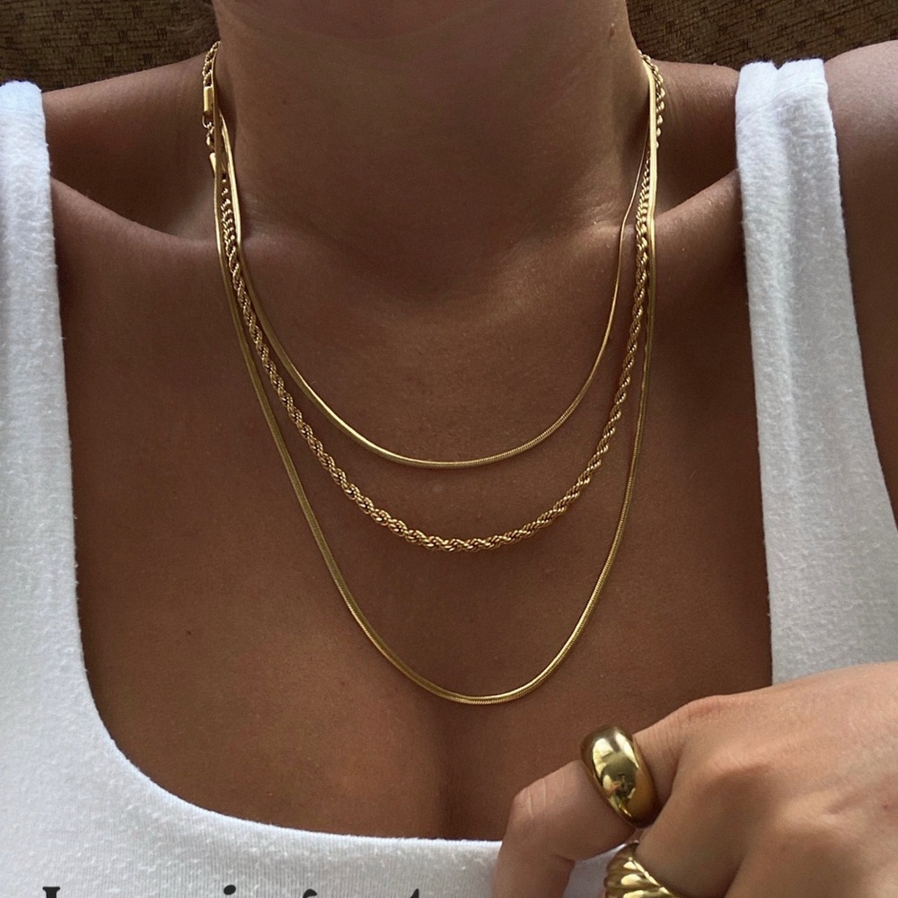 18K Gold Plated Layered Necklace Set